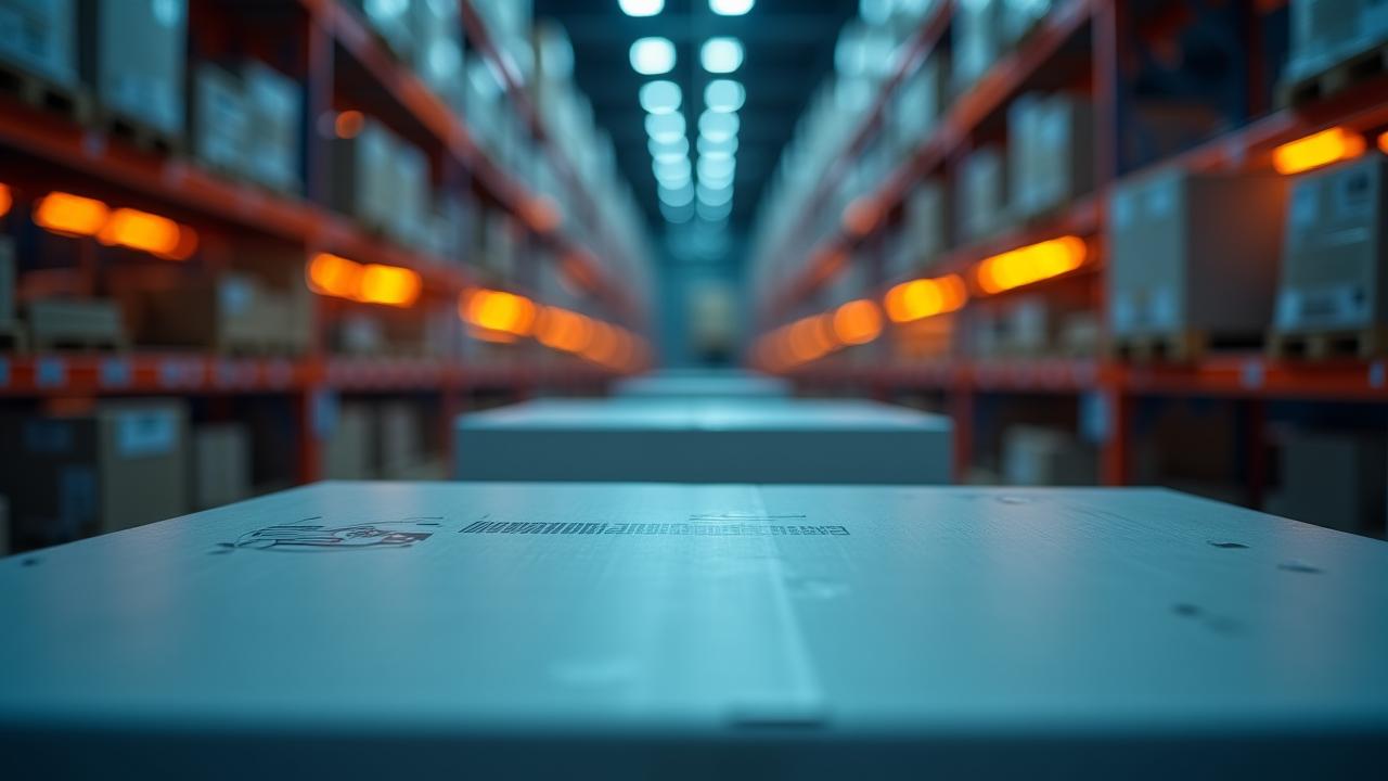 A high-tech fulfillment station in Columbus showing precision packing and logistics technology